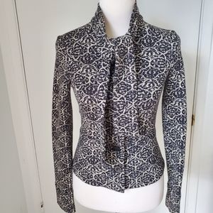 DVF wool blend button up long sleeve blouse size 4
